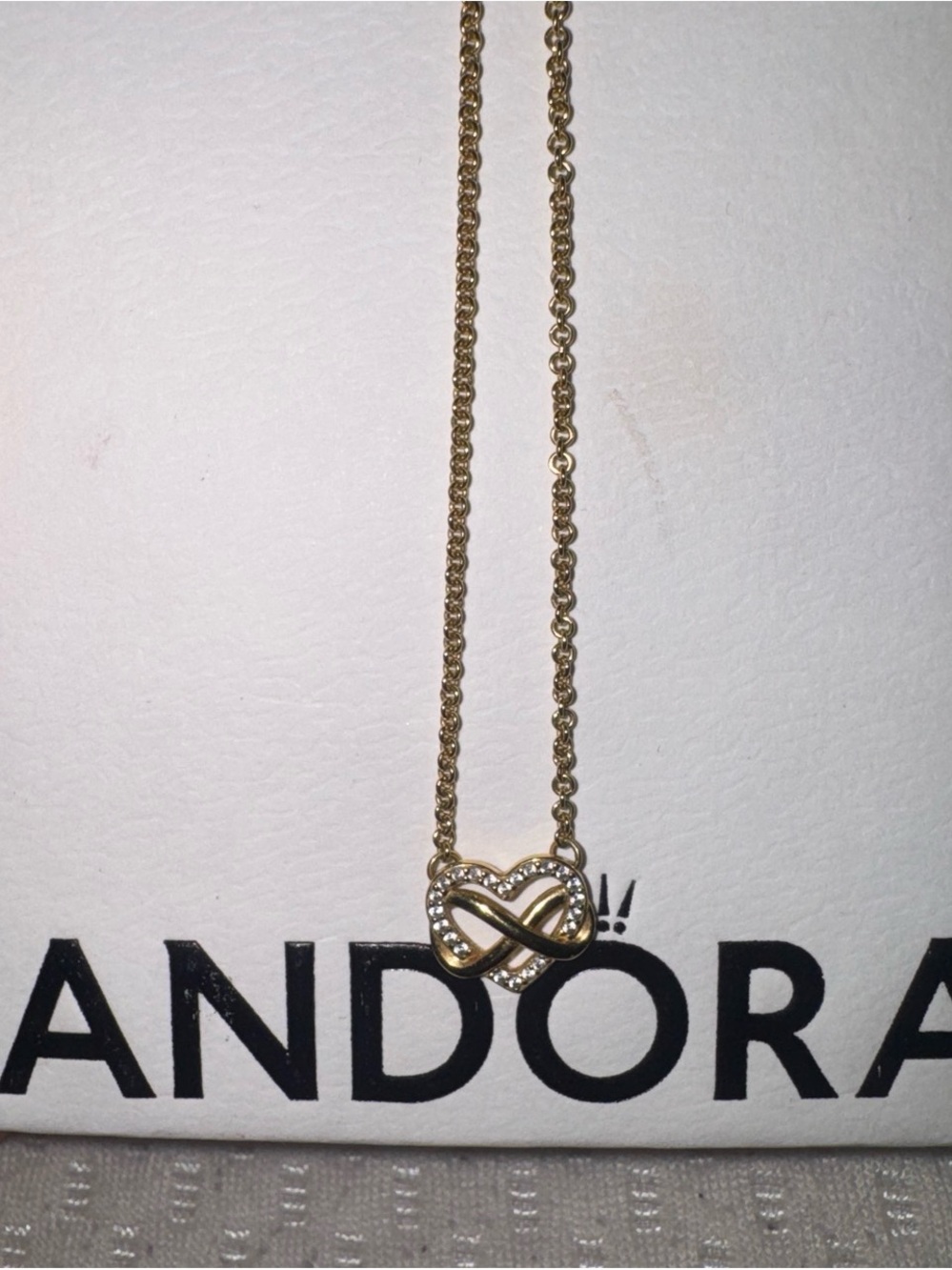 Pandora Gold Heart Infinity Necklace